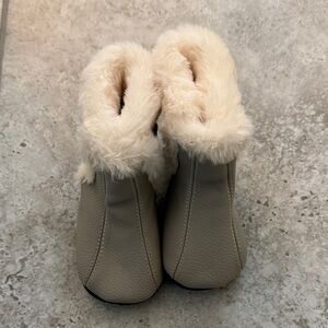 Cozy Tan Fur-Lined Kids Boots